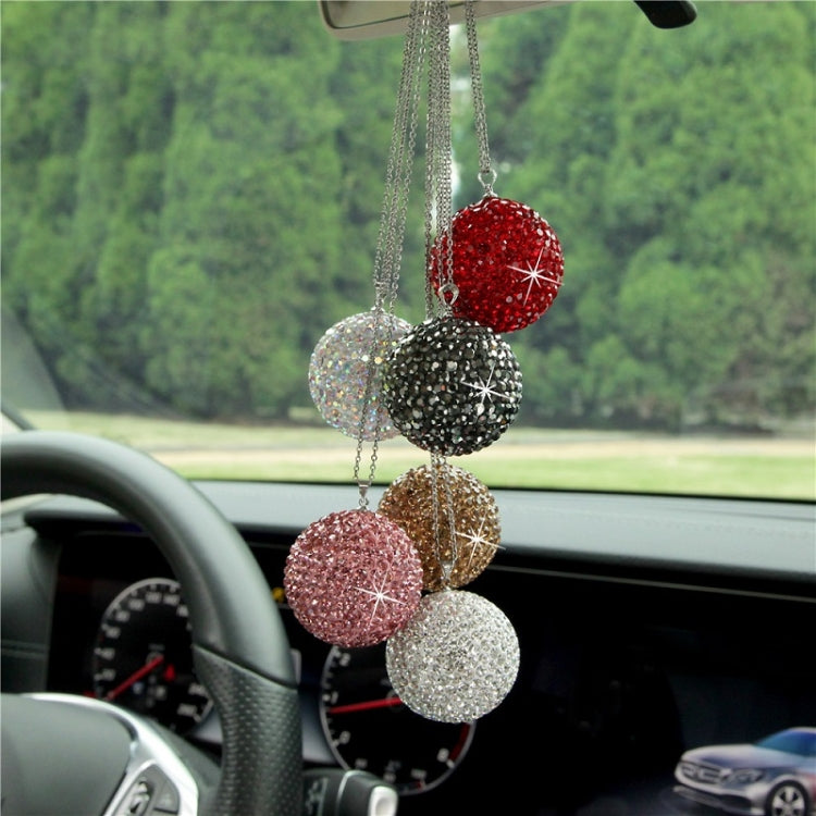 Car Diamond Crystal Ball Rearview Mirror Decoration Pendant(Black) by buy2fix