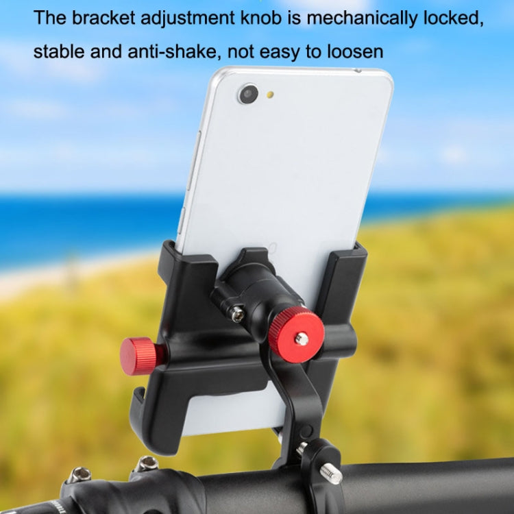 PROMEND SJJ-297 Aluminum Alloy Rotation Adjustable Bicycle Mobile Phone Bracket(Titanium) by buy2fix