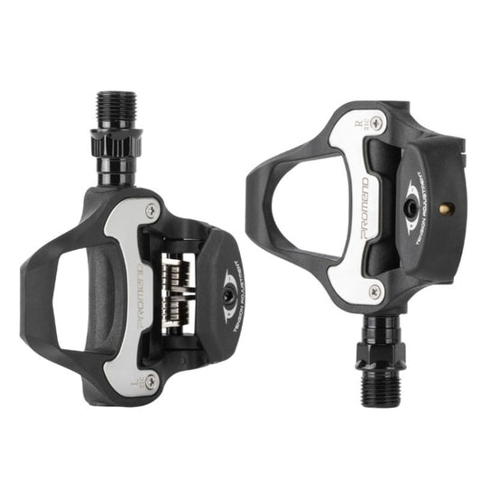 PROMEND PD-R95P 1pair Pedalway Road Bicycle Self-lock With Lock Film Nylon Lock Light Amount Foot Pedal(Black) - Pedals by PROMEND | Online Shopping UK | buy2fix