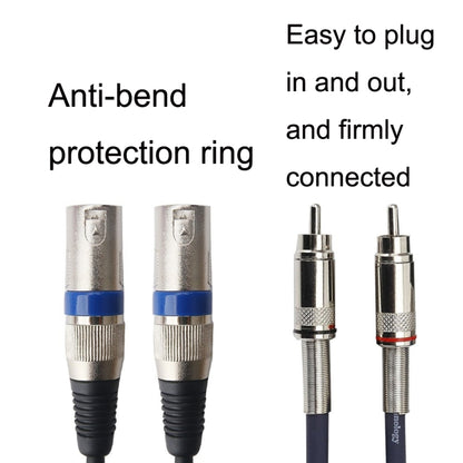 2RCA Male 2XLR Caron Male Speaker Audio Balance Cable, Length: 0.5m - Microphone Audio Cable & Connector by buy2fix | Online Shopping UK | buy2fix