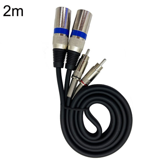 2RCA Male 2XLR Caron Male Speaker Audio Balance Cable, Length: 2m - Microphone Audio Cable & Connector by buy2fix | Online Shopping UK | buy2fix