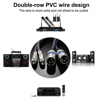 2RCA Male 2XLR Caron Male Speaker Audio Balance Cable, Length: 5m - Microphone Audio Cable & Connector by buy2fix | Online Shopping UK | buy2fix