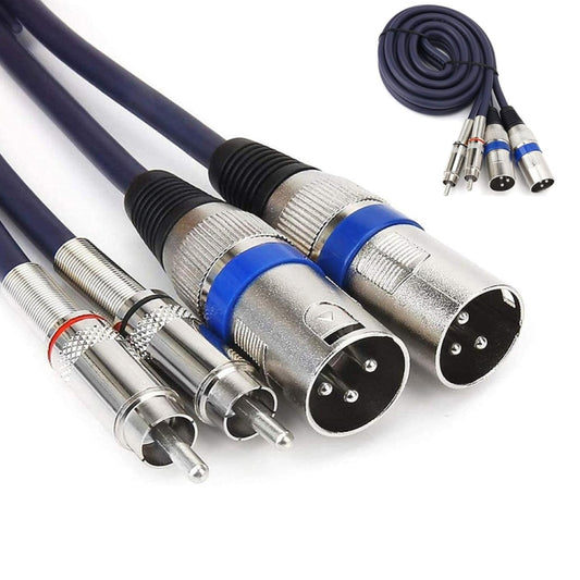 2RCA Male 2XLR Caron Male Speaker Audio Balance Cable, Length: 20m - Microphone Audio Cable & Connector by buy2fix | Online Shopping UK | buy2fix