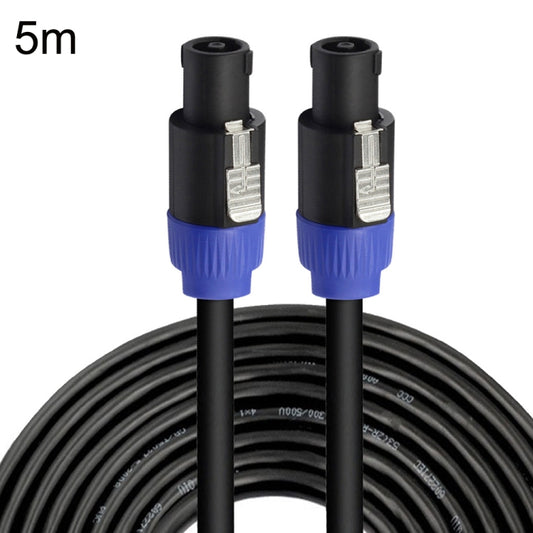 Male To Male Four Core Ohm Cable Audio Cable Ring Stage Speaker Cable 5m(Blue Black) - Microphone Audio Cable & Connector by buy2fix | Online Shopping UK | buy2fix