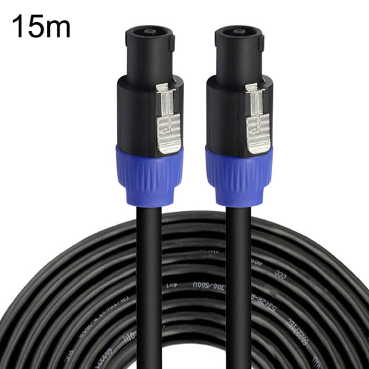 Male To Male Four Core Ohm Cable Audio Cable Ring Stage Speaker Cable 15m(Blue Black) - Microphone Audio Cable & Connector by buy2fix | Online Shopping UK | buy2fix