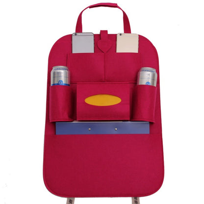 Car Multifunctional Seat Back Storage Hanging Bag, Size: 40x56cm(Rose Red) by buy2fix