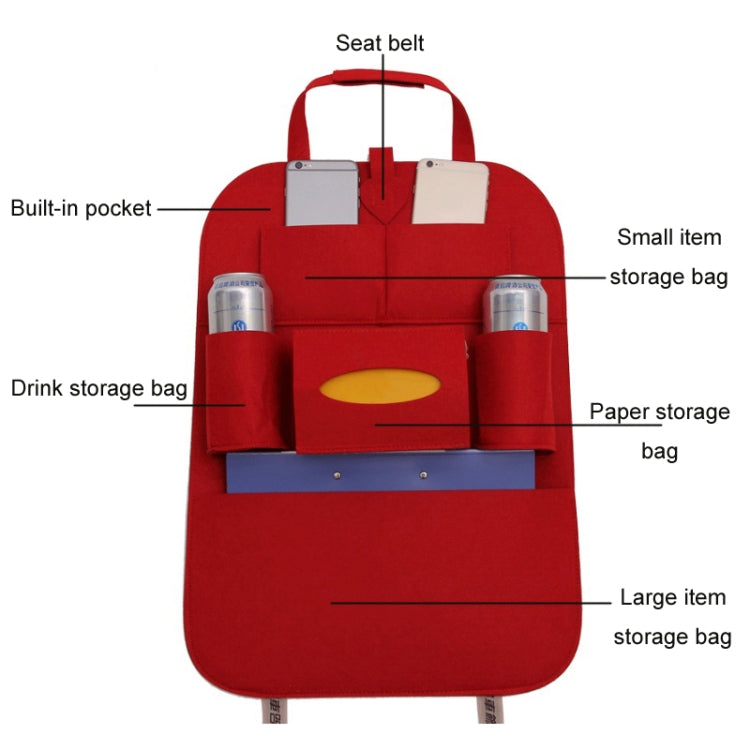 Car Multifunctional Seat Back Storage Hanging Bag, Size: 40x56cm(Royal blue) by buy2fix