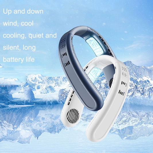 F63 Semiconductor Cooling Hanging Neck Fan USB Silent Outdoor Mini Fan(White) by buy2fix