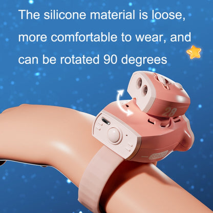 Children Spaceship Cartoon Watch Fan Projection USB Portable Bladeless Wrist Fan(Orange) by buy2fix