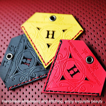 Car Pendant Triangular Ping An Charm Bag Leather Rearview Mirror Ornament(Red) - Ornaments by buy2fix | Online Shopping UK | buy2fix