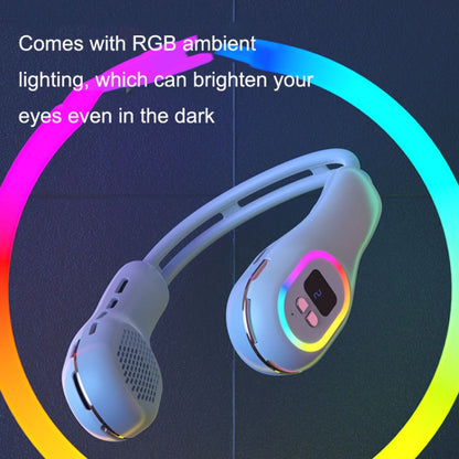 S57 Outdoor Sports RGB Hanging Neck Fan Folding Portable Mini Bladeless USB Fan(Mint Green) - Electric Fans by buy2fix | Online Shopping UK | buy2fix