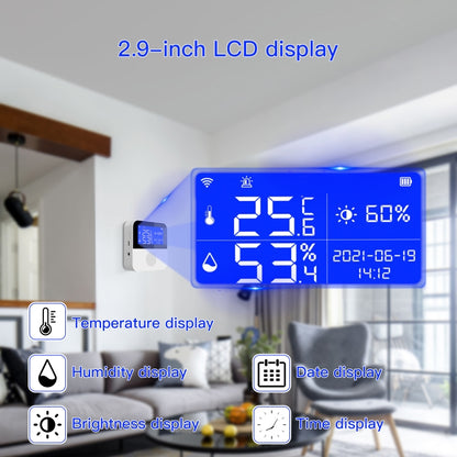 Tuya WIFI Temperature And Humidity Sensor With 2.9inch LCD Display,Spec: With Sensing Line - Smart Switch by buy2fix | Online Shopping UK | buy2fix