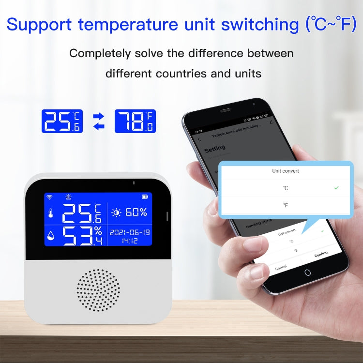 Tuya WIFI Temperature And Humidity Sensor With 2.9inch LCD Display,Spec: With Sensing Line - Smart Switch by buy2fix | Online Shopping UK | buy2fix