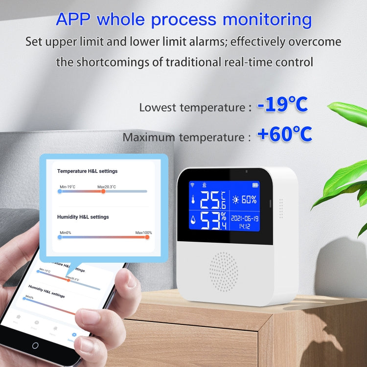 Tuya WIFI Temperature And Humidity Sensor With 2.9inch LCD Display,Spec: With Sensing Line - Smart Switch by buy2fix | Online Shopping UK | buy2fix
