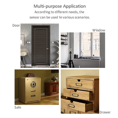 Tuya WiFi Door Magnetic Sensor Remote Intelligent Linkage Doors Windows Switch Anti-alarm APP Reminder Alarm - Door Window Alarm by buy2fix | Online Shopping UK | buy2fix