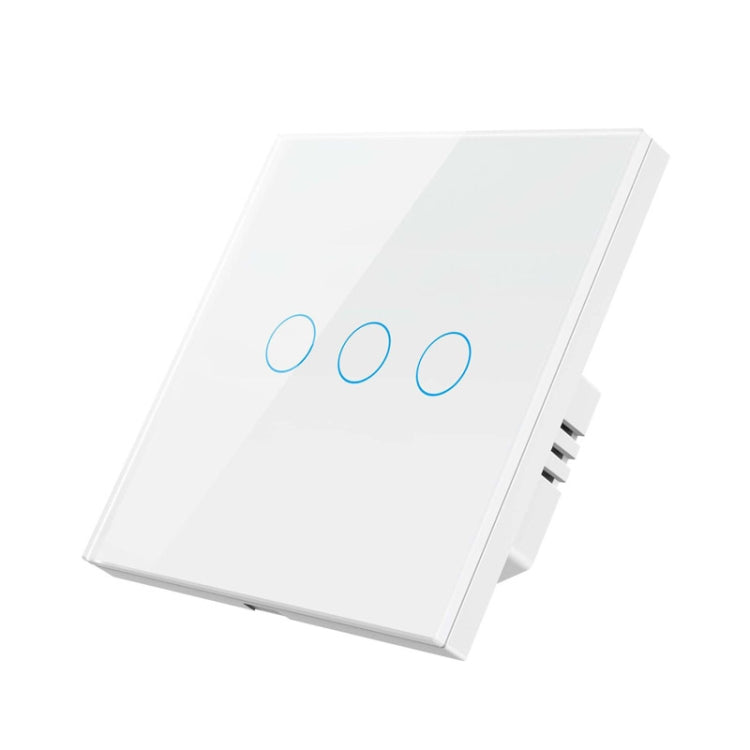 Tuya ZigBee Zero Firewire Touch Wall Remote Control Switch Light Control Voice Switch EU Plug, Style: 3 Gang (White) - Smart Switch by buy2fix | Online Shopping UK | buy2fix