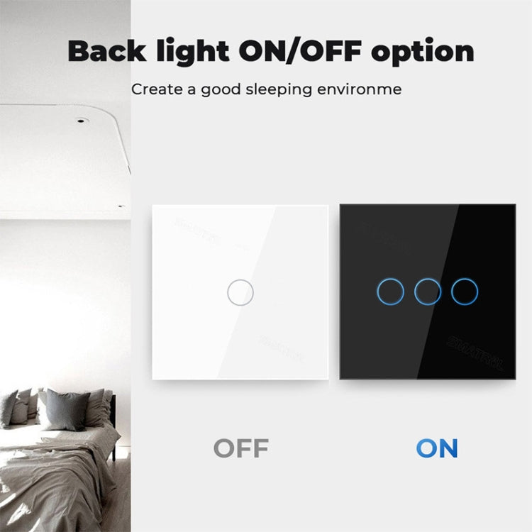Tuya ZigBee Zero Firewire Touch Wall Remote Control Switch Light Control Voice Switch EU Plug, Style: 3 Gang (White) - Smart Switch by buy2fix | Online Shopping UK | buy2fix