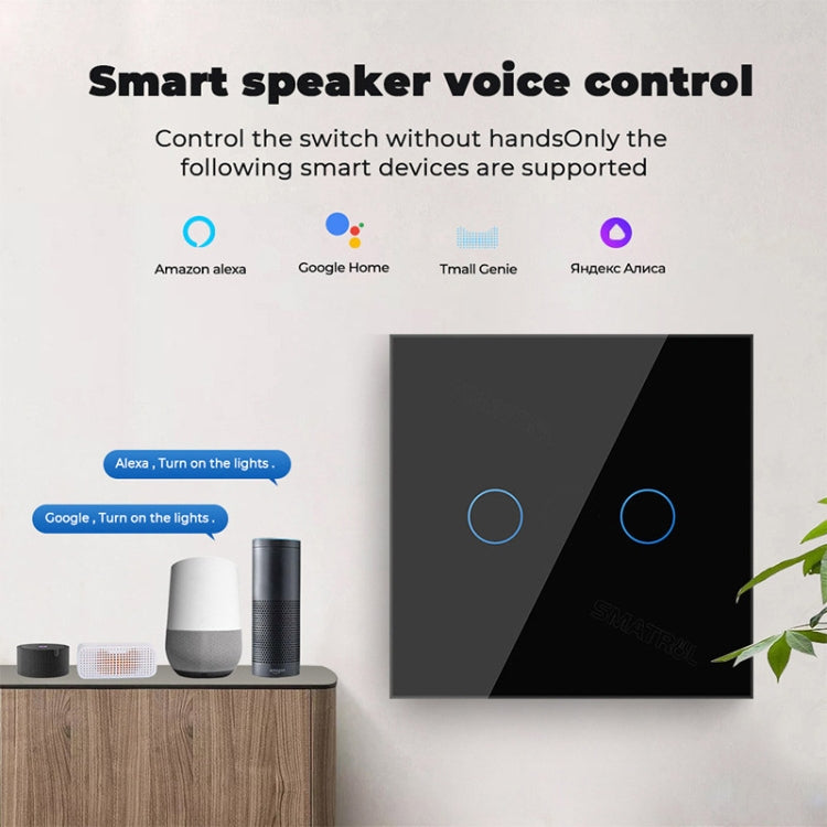 Tuya ZigBee Zero Firewire Touch Wall Remote Control Switch Light Control Voice Switch EU Plug, Style: 3 Gang (White) - Smart Switch by buy2fix | Online Shopping UK | buy2fix