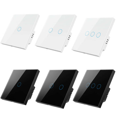 Tuya ZigBee Zero Firewire Touch Wall Remote Control Switch Light Control Voice Switch EU Plug, Style: 3 Gang (Black) - Smart Switch by buy2fix | Online Shopping UK | buy2fix