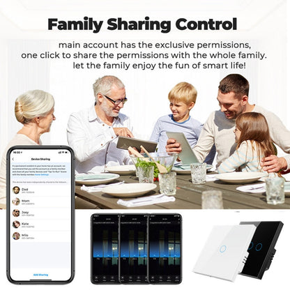 Tuya ZigBee Zero Firewire Touch Wall Remote Control Switch Light Control Voice Switch EU Plug, Style: 3 Gang (Black) - Smart Switch by buy2fix | Online Shopping UK | buy2fix