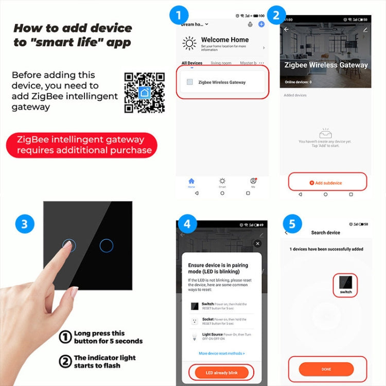 Tuya ZigBee Zero Firewire Touch Wall Remote Control Switch Light Control Voice Switch EU Plug, Style: 3 Gang (Black) - Smart Switch by buy2fix | Online Shopping UK | buy2fix