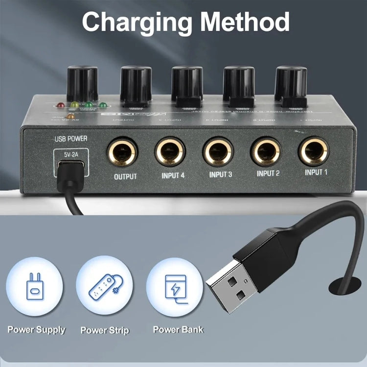 4 Way mixer With Single Channel Stereo Switching Mini Signal Hybrid Small Audio - Live Sound Effects Processors by buy2fix | Online Shopping UK | buy2fix