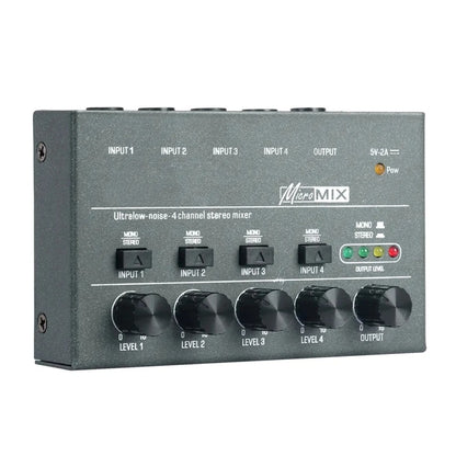 4 Way mixer With Single Channel Stereo Switching Mini Signal Hybrid Small Audio - Live Sound Effects Processors by buy2fix | Online Shopping UK | buy2fix