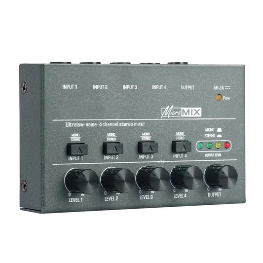 4 Way mixer With Single Channel Stereo Switching Mini Signal Hybrid Small Audio - Live Sound Effects Processors by buy2fix | Online Shopping UK | buy2fix