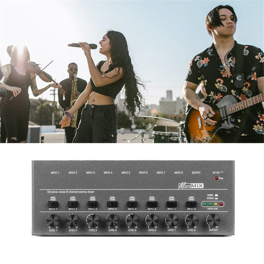 8 Way Mixer With Single Channel Stereo Switching Mini Signal Hybrid Small Audio - Live Sound Effects Processors by buy2fix | Online Shopping UK | buy2fix