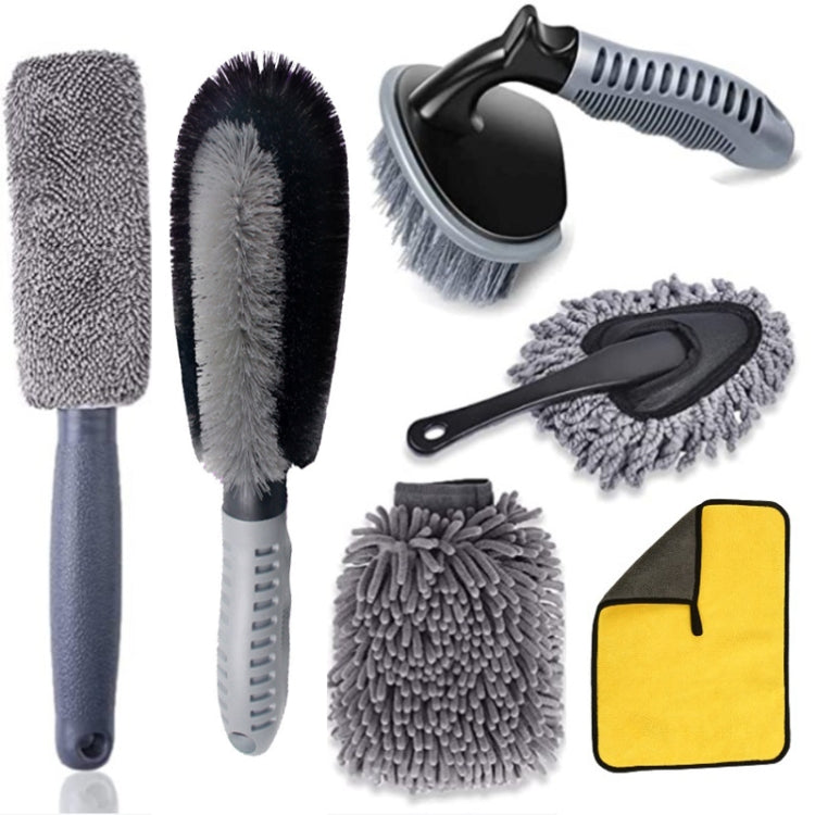 6pcs/Set Gloves Dusting Tire Brush Car Cleaning Brush Set(B Model) - Car washing supplies by buy2fix | Online Shopping UK | buy2fix