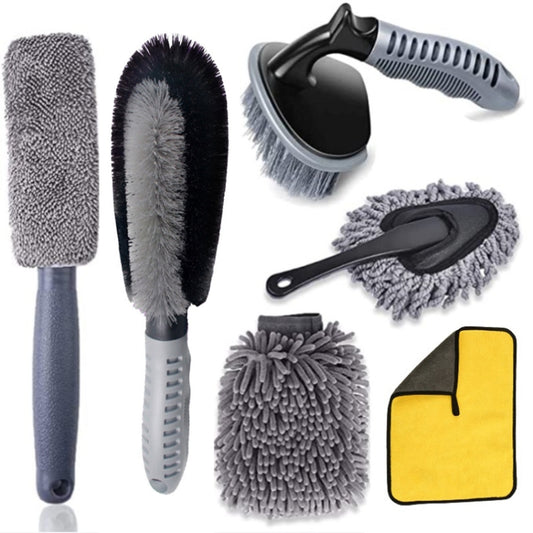 6pcs/Set Gloves Dusting Tire Brush Car Cleaning Brush Set(B Model) - Car washing supplies by buy2fix | Online Shopping UK | buy2fix