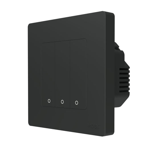 Tuya ZigBee Smart Single-fire Zero-fire Sharing Timing Voice Wall Switch EU Plug, Style: 3 Ways (Gray) - Smart Switch by buy2fix | Online Shopping UK | buy2fix
