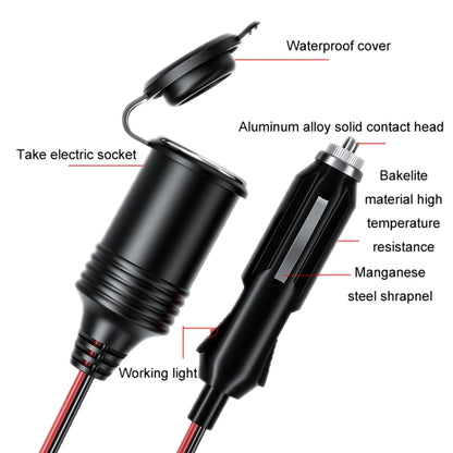 USB Cigarette Lighter Base With Electric Pickup 4m Power Extension Cable - Cigar Socket by buy2fix | Online Shopping UK | buy2fix