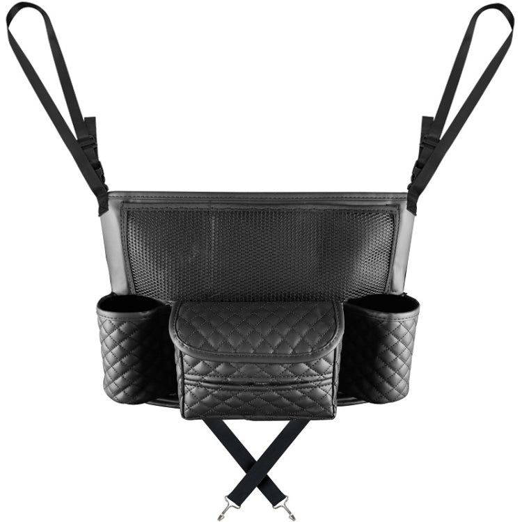 Car Central Control Seat Back Leather Multifunctional Storage Bag(Black) by buy2fix