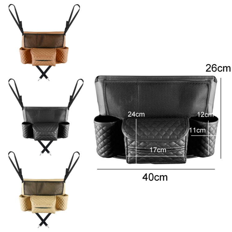 Car Central Control Seat Back Leather Multifunctional Storage Bag(Black) by buy2fix