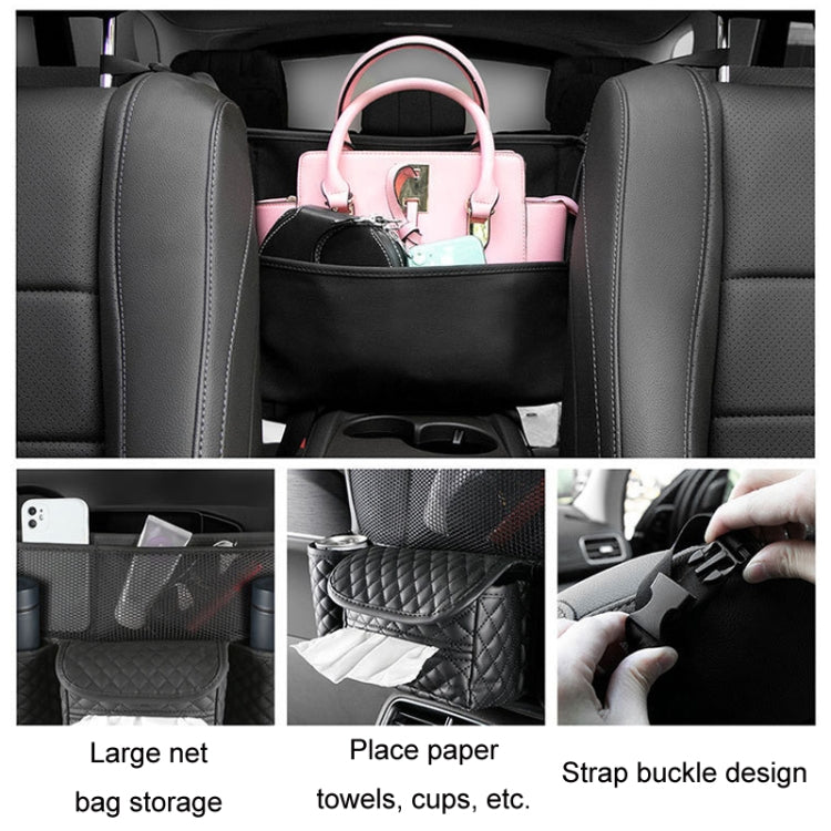 Car Central Control Seat Back Leather Multifunctional Storage Bag(Black) by buy2fix