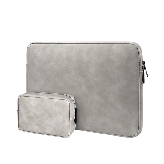 ND12 Lambskin Laptop Lightweight Waterproof Sleeve Bag, Size: 14.1-15.4 inches(Gray with Bag) by buy2fix