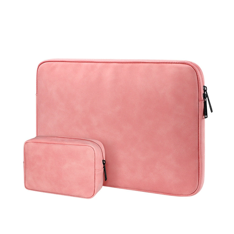 ND12 Lambskin Laptop Lightweight Waterproof Sleeve Bag, Size: 14.1-15.4 inches(Pink with Bag) by buy2fix