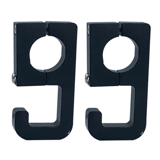 2pcs Motorcycle Type 69 Aluminum Alloy Multifunctional Helmet Hook(Black) - Holder by buy2fix | Online Shopping UK | buy2fix