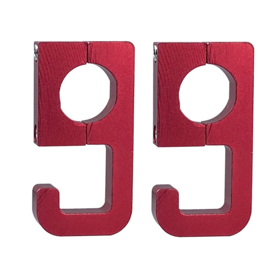 2pcs Motorcycle Type 69 Aluminum Alloy Multifunctional Helmet Hook(Red)