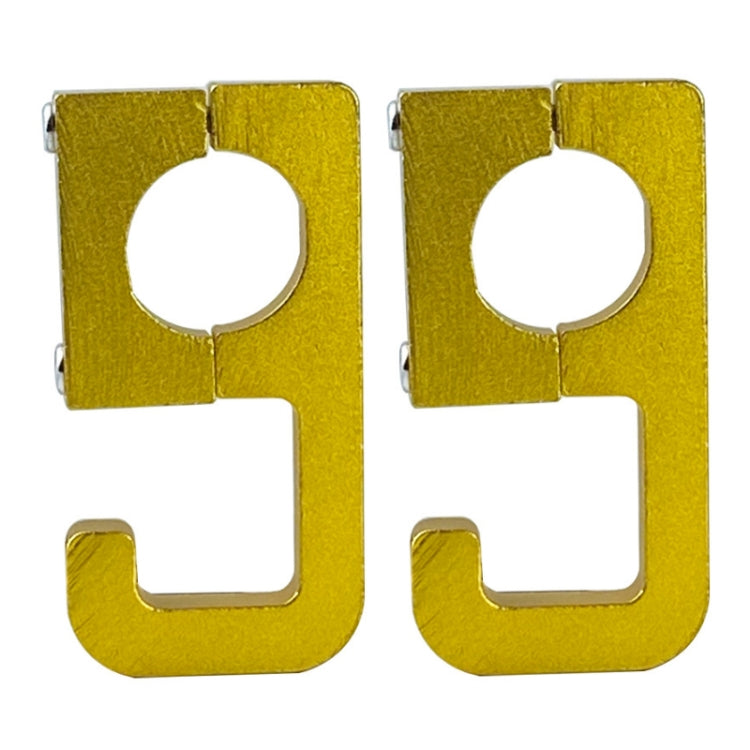 2pcs Motorcycle Type 69 Aluminum Alloy Multifunctional Helmet Hook(Gold) - Holder by buy2fix | Online Shopping UK | buy2fix