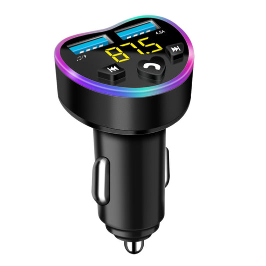 Car MP3 Bluetooth Player FM Transmitter Multifunctional Car Charger, Model: 4.8A Black - Bluetooth Car Kits by buy2fix | Online Shopping UK | buy2fix