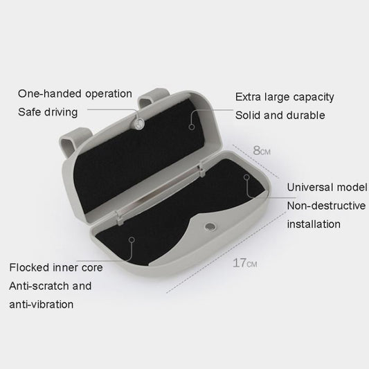 Multifunctional Car Glasses Box Car Sunshine Board Tickets Glasses Clamp(Grey) by buy2fix
