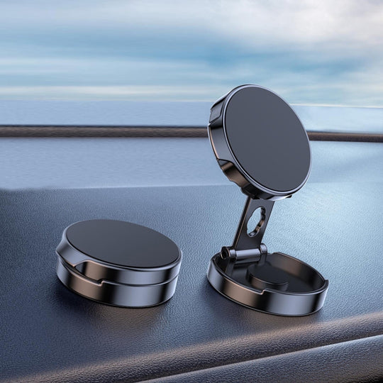 Multi-Angle Positioning Car Folding Circular Car Magnetic Suction Bracket(Black)