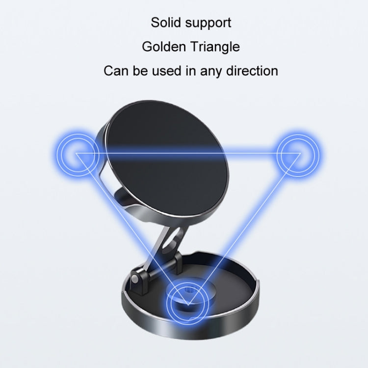 Multi-Angle Positioning Car Folding Circular Car Magnetic Suction Bracket(Black) - Universal Car Holders by buy2fix | Online Shopping UK | buy2fix
