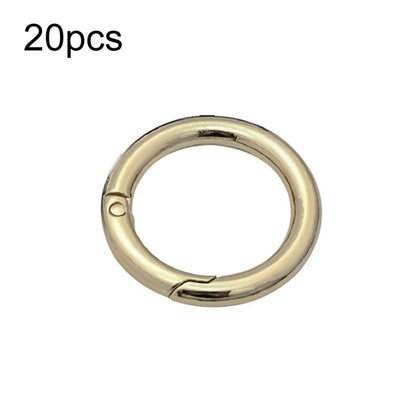 20pcs Zinc Alloy Spring Ring Metal Open Bag Webbing Keychain, Specification: 3 Points Light Gold by buy2fix