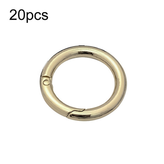 20pcs Zinc Alloy Spring Ring Metal Open Bag Webbing Keychain, Specification: 3 Points Light Gold by buy2fix