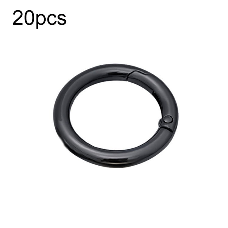 20pcs Zinc Alloy Spring Ring Metal Open Bag Webbing Keychain, Specification: 3 Point Black by buy2fix
