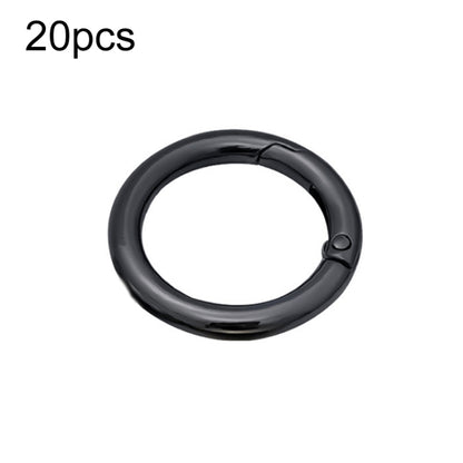 20pcs Zinc Alloy Spring Ring Metal Open Bag Webbing Keychain, Specification: 3 Point Black by buy2fix
