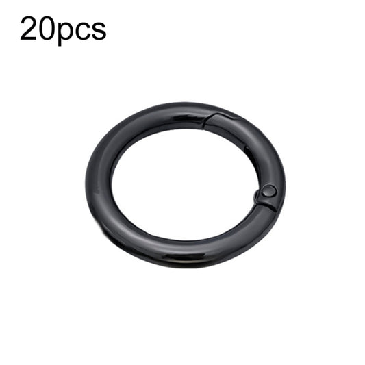 20pcs Zinc Alloy Spring Ring Metal Open Bag Webbing Keychain, Specification: 3 Point Black by buy2fix
